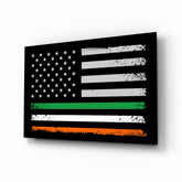 USA-Ireland Flag Glass Wall Art || Designer Collection.